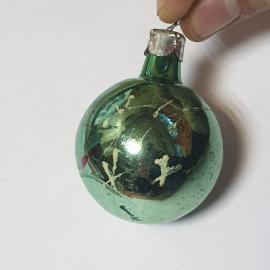 Елочная игрушка шар, Орловская фабрика Победа,стекло, винтаж СССР