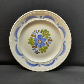 Тарелка блюдо Конаково, фаянс, роспись,37х37 см. Винтаж СССР