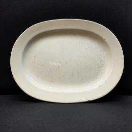 Блюдо овальное т-во М.С Кузнецова, фаянс 45 х 35см, дефекты, антикварное винтажное До 1917 г