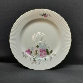 Тарелка Цветы JUMENAU фарфор , позолота,люстр 30 см. Винтаж Германия