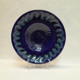 Декоративная тарелка Волна Конаково, кобальт. винтаж СССР.