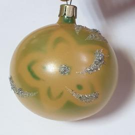 Елочная игрушка шар со звездой. Стекло, винтаж СССР