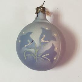Елочная игрушка шар с подснежниками. Стекло, винтаж СССР