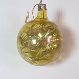 Елочная игрушка шар, лавсан внутри. Стекло, винтаж СССР