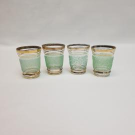 Набор из 4 стопок, стекло напыление позолота 50 мл потертости, винтаж СССР