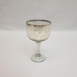 Бокал 13 см, стекло, потертости позолоты. Винтаж, СССР.