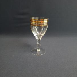 Бокал 15 см, стекло, позолота, 210 мл. Винтаж, СССР.