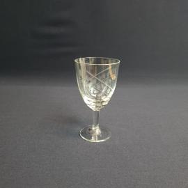 Рюмка, стекло гравировка 100 мл высота 12 см, винтаж СССР