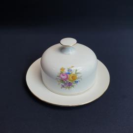 Масленка Мейсеновский букет, фарфор, деколь, позолота.Винтаж  Чехословакия.