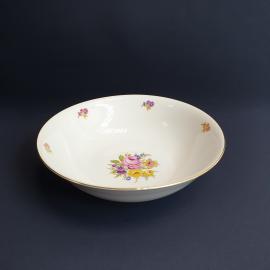 Салатник Мейсеновский букет на 1500 мл, фарфор, деколь, позолота.Винтаж Чехословакия.