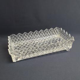 Ваза 33х15 см на ножках (одна отсут), хрусталь, фигурный край. Антикварный и винтажный Царская Росси