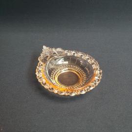 Розетка для варенья 1930-1960 гг, завод 1КДО, карамельное стекло. Винтаж, СССР.