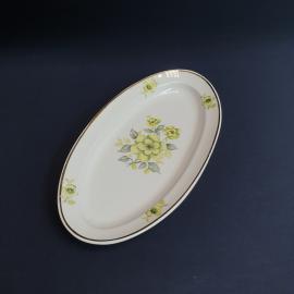 Блюдо овальное 30х17 см, Пролетарий, фарфор, деколь, позолота. Винтаж, СССР.