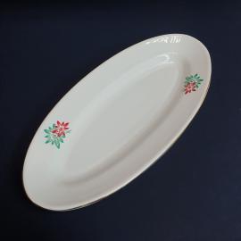 Селедочница 30х14 см, Будянский ФЗ, фаянс, деколь, кракелюр. Винтаж, СССР.