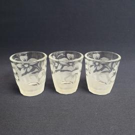 Набор стопок 3 шт, стекло, напыление, 50 мл. Винтаж, СССР.