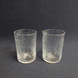 Пара стаканов для подстаканника, Дятьковский завод, хрусталь, 250 мл. Винтаж, СССР.