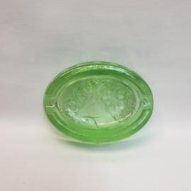 Пепельница Охота, цветное стекло, сколы, царапины, винтаж, ГДР.