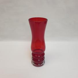 Ваза для цветов, Красный Май, рубиновое стекло, 500 мл. Винтаж, СССР.