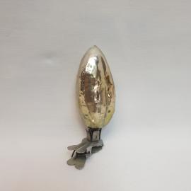 Елочная игрушка Огурец 10х4 см, стекло. Винтаж, СССР.