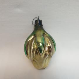 Елочная игрушка Бутон 7х4 см, стекло. Винтаж, СССР.