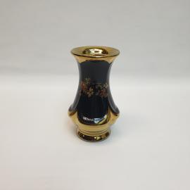 Ваза Феодосийский з-д Майолики, керамика кобальт позолота деколь 14 см, скол, винтаж СССР