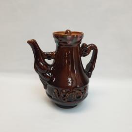 Чайник, обливная керамика 2 л, высота 27 см, винтаж СССР
