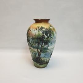 Ваза, авторская ручная роспись высота 27 см, трещина, винтаж