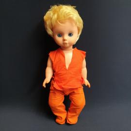 Кукла 40 см, резиновая, нет ресницы, одежда треб. химчистки. Винтаж, СССР.