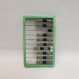 Счеты пластиковые 20х12 см, металлические костяшки. Винтаж, СССР.