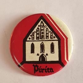 Значок СССР с изображением Кафедрального собора в Пярну. Коллекционный советский, винтажный.