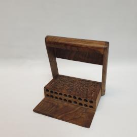 Подсигарник, дерево, резка, есть трещина. Винтаж, СССР.