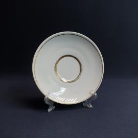 Блюдце Городница, фарфор позолота 14 см, винтаж СССР