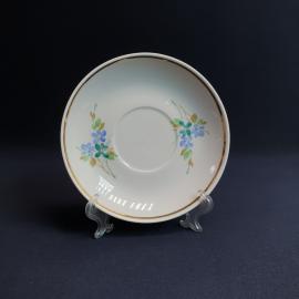 Блюдце Чудово, фарфор деколь  позолота 14 см, винтаж СССР