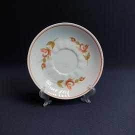 Блюдце Барановка, фарфор деколь 14 см, винтаж СССР