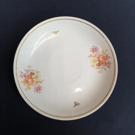 Блюдце Дулево, фарфор деколь позолота 15 см, винтаж СССР
