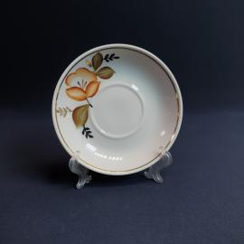 Блюдце кофейная Пролетарий, фарфор ручная роспись позолота 12 см, винтаж СССР