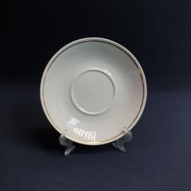 Блюдце Полонное, фарфор позолота 135 мм, пересорт клейм, винтаж СССР