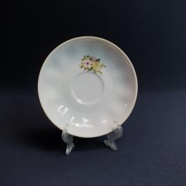 Блюдце кофейное Дулево, фарфор деколь 115 мм, винтаж СССР