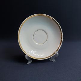 Блюдце Дулево, фарфор позолота 135 мм, винтаж СССР