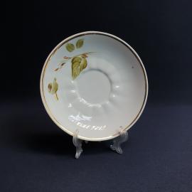 Блюдце Барановка, фарфор роспись позолота 135 мм, винтаж СССР