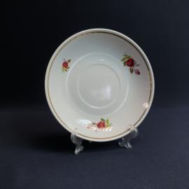 Блюдце Вербилки, фарфор деколь позолота 16 см, винтаж СССР