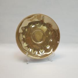 Блюдце, фарфор позолота 15 см, винтаж Россия