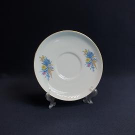 Блюдце Golditz, фарфор деколь позолота 14 см, винтаж Германия