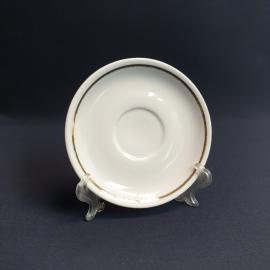 Блюдце кофейное Синельский з-д, фарфор позолота 11 см, винтаж СССР