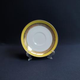 Блюдце SEP, фарфор позолота 135 мм, винтаж ГДР