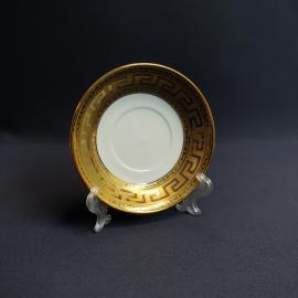 Блюдце кофейное Нaas czjzek, фарфор позолота 115 мм, винтаж Чехословакия
