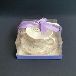 Новая чайная пара Balsford в подарочной коробке, фарфор, деколь, позолота. Китай.