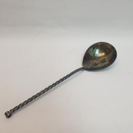 Ложка салатная 20 см, Талинский завод, МНЦ, патина. Винтаж, СССР.