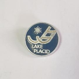 Значок СССР Лейк-Плэсид, Олимпиада 1980, зимний спорт, синий фон, редкий. Советский, винтажный.