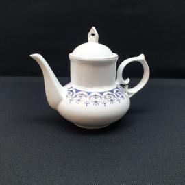 Чайник, фарфор деколь посеребрение 0.65 л, винтаж